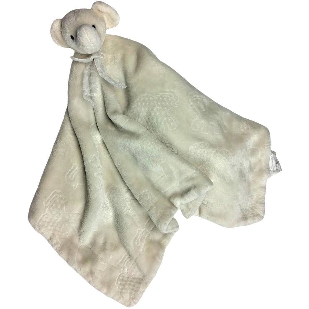 Thro‎ Beige Bazaar Elephant Baby Security Blanket Lovey Embossed Big 28" Yellow